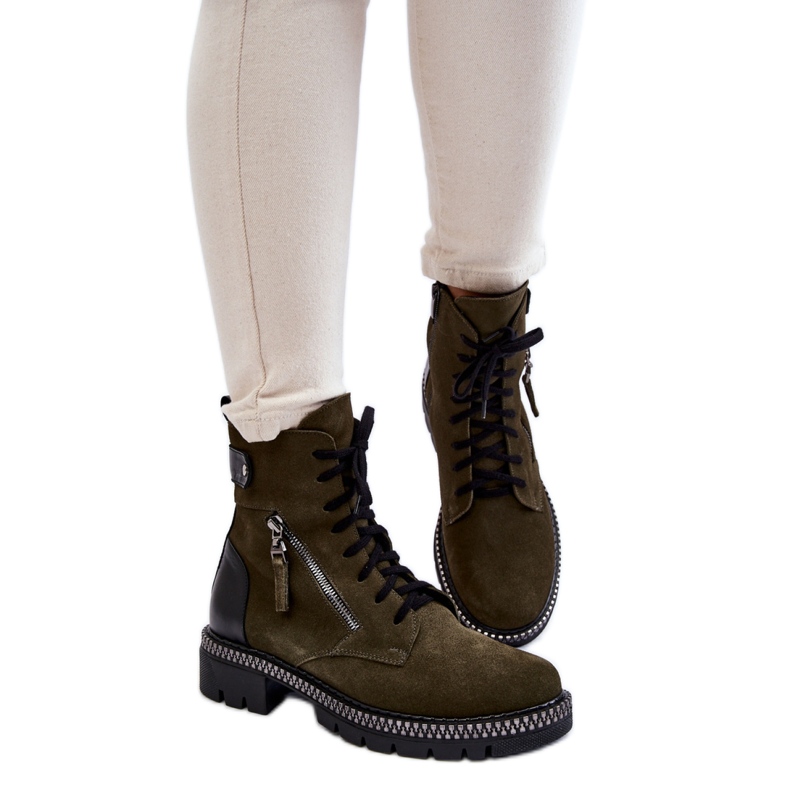 Laura Messi Grön mockaisolerade stövlar