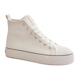 Damsneakers på Big Star White-plattformen vit