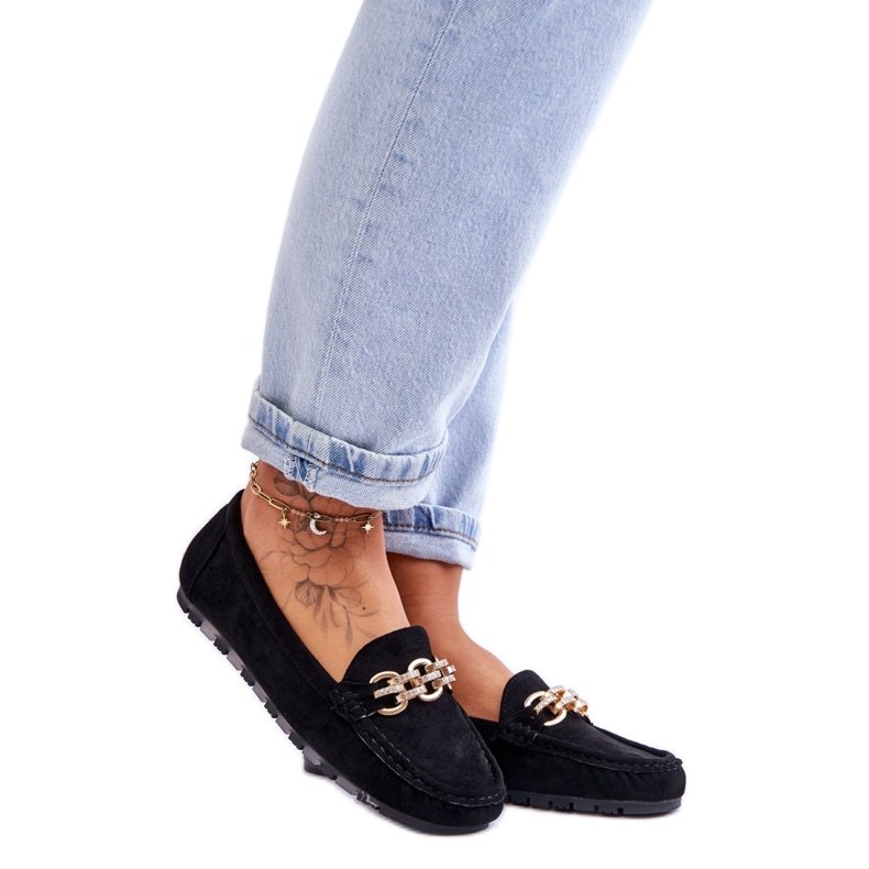 Slip-On mockasiner för kvinnor, svart