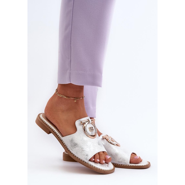 Step in style Sandal flip-flops Modell S.Barski KV27-032 Silver - Steg i stil grå