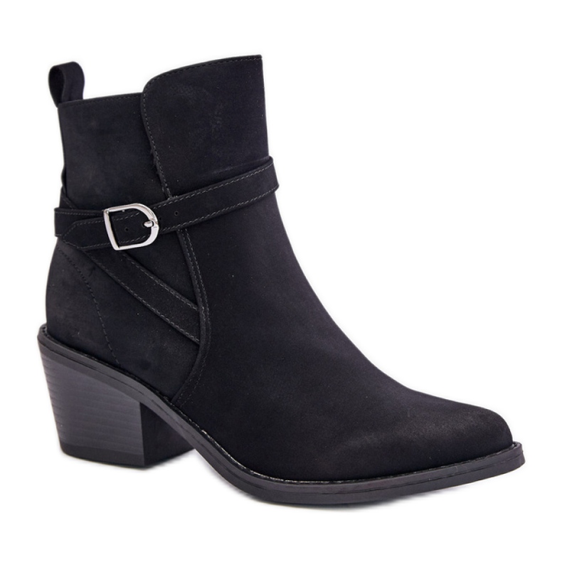 Svarta högklackade cowboystövlar