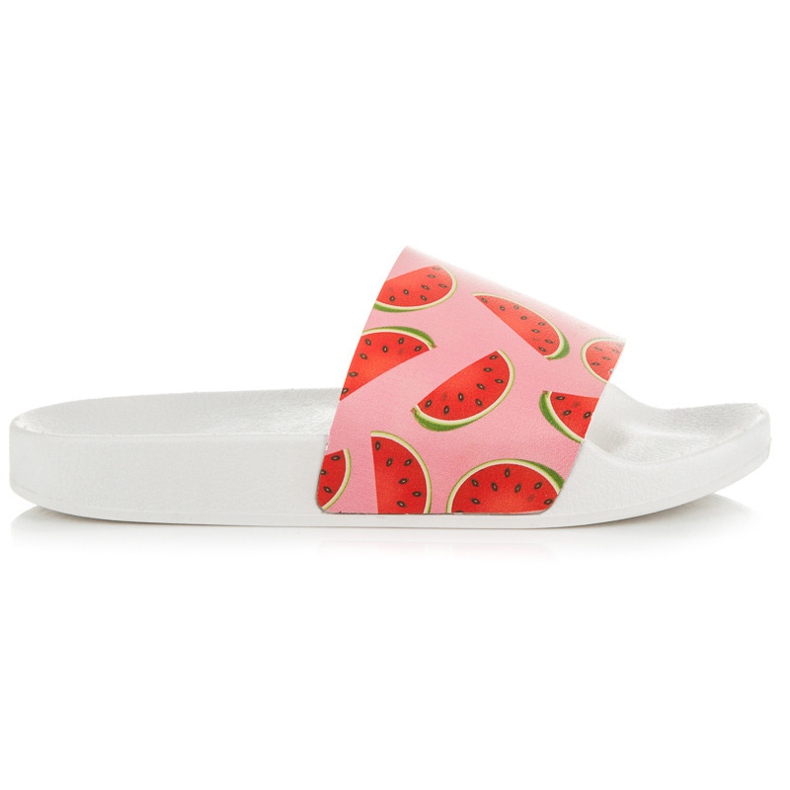 Vices Vattenmelon tofflor vit röd rosa