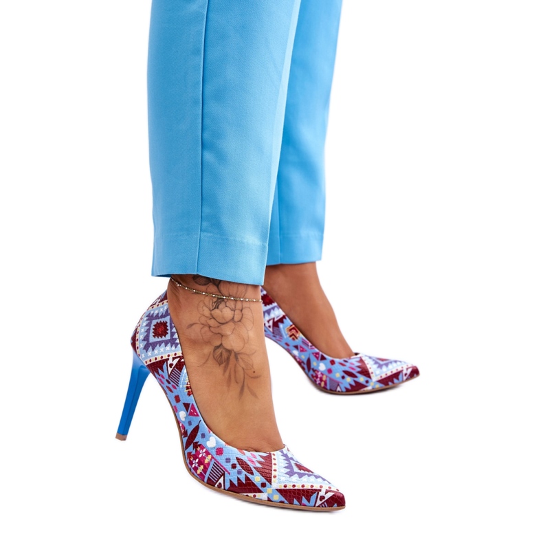 Höga klackar Modell Lewski Skor 2659 Blå/Röd - Step in style mångfärgad