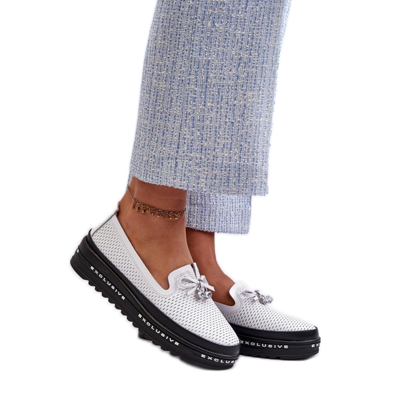 Step in style Mockasiner Model S.Barski LR400 Vit - Steg i stil