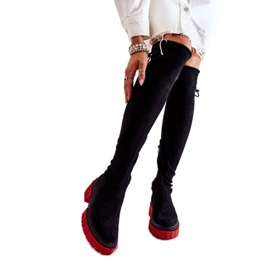 Step in style Stövlar Modell Cheera UK105P Svart/Röd Mocka - Steg i stil