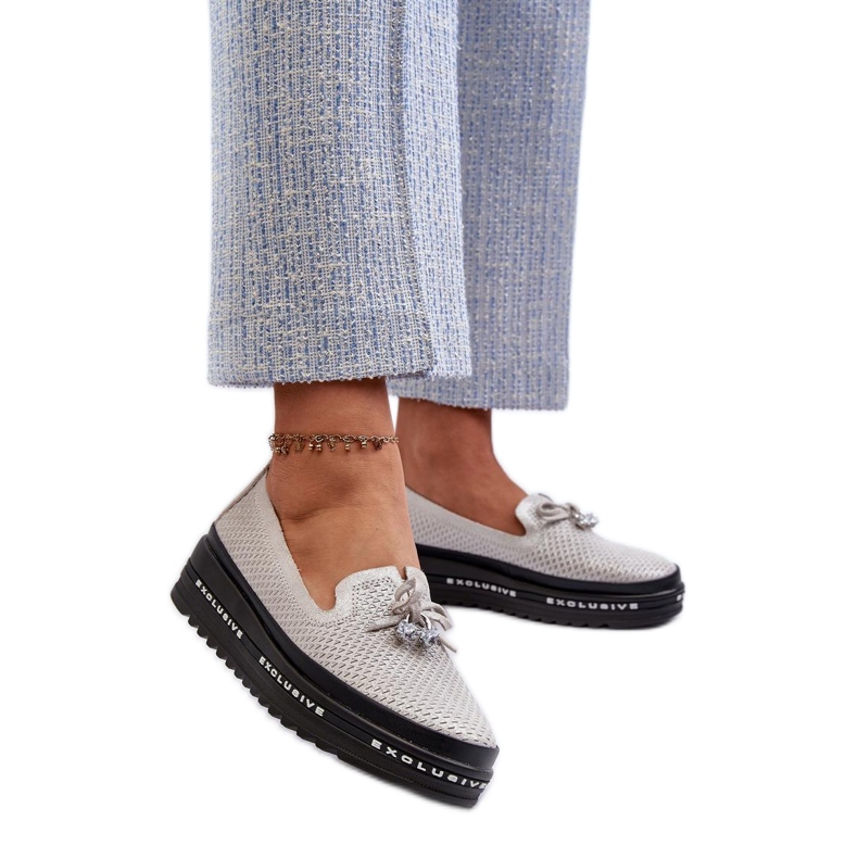 Step in style Mockasiner Model S.Barski LR400 Silver - Steg i stil grå