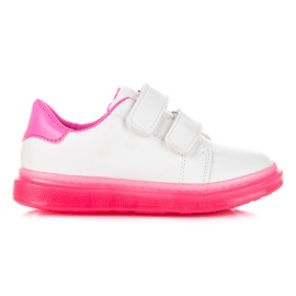 Rosa plattformsneakers vit