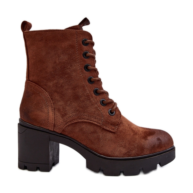 Ankelstövlar för kvinnor gjorda av ekomocka brun