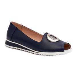 Jezzi Navy Open Toe Pumps blå