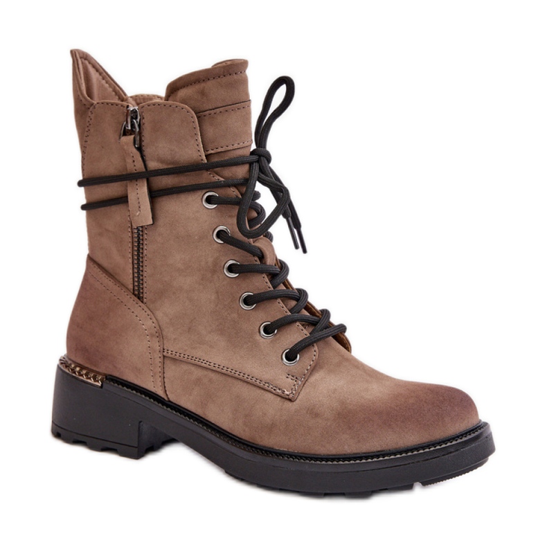 Evento Mocka arbetare med dekorativ dragkedja beige