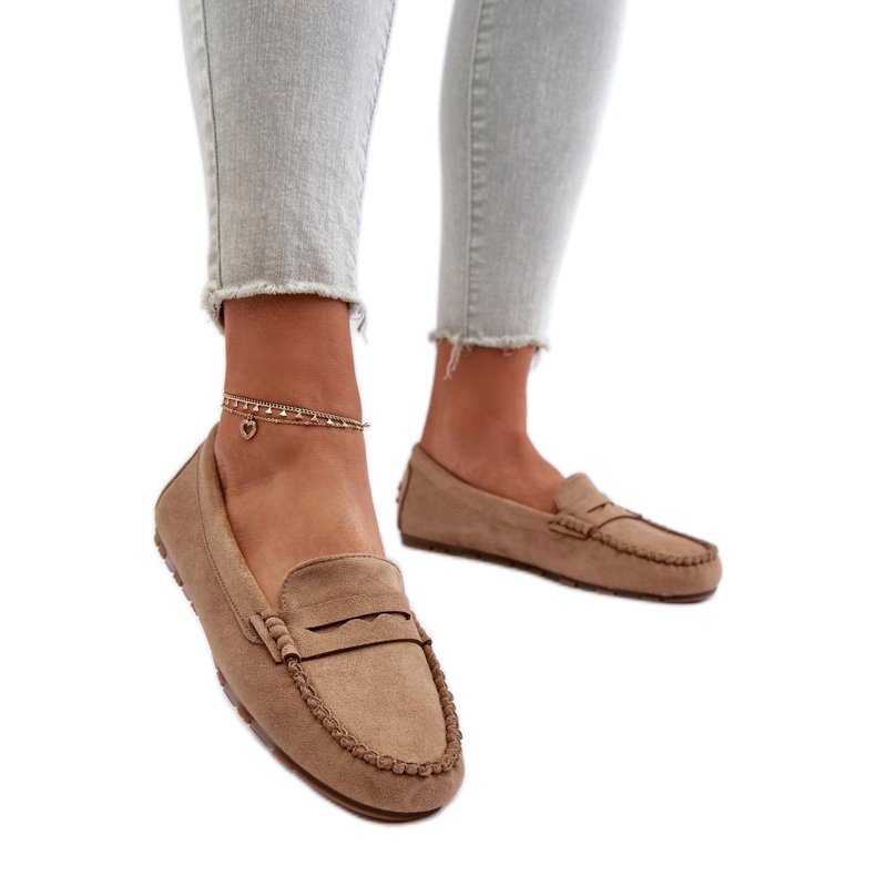 Mockasiner Modell 24PB02-7673 Mörkbeige