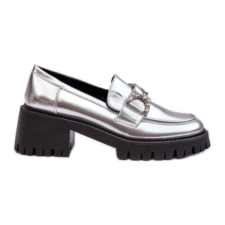 Silver slip-on mockasiner för kvinnor silver-