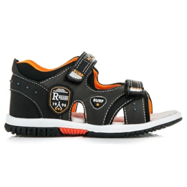 American Club Sommarskor med kardborreband svart