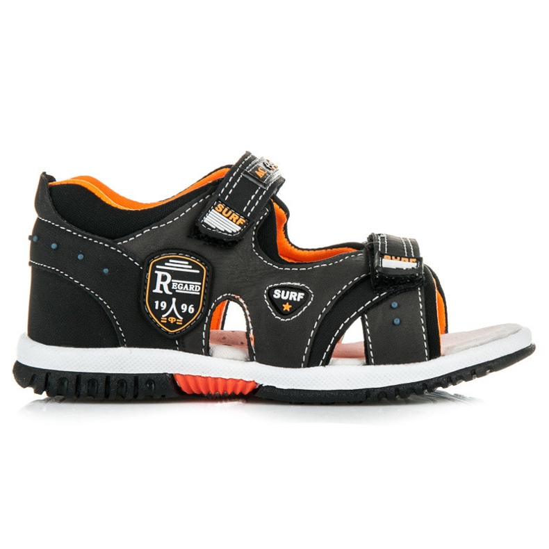 American Club Sommarskor med kardborreband svart