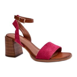 Damsandaler i eko-mocka 24SD35-7082, rosa
