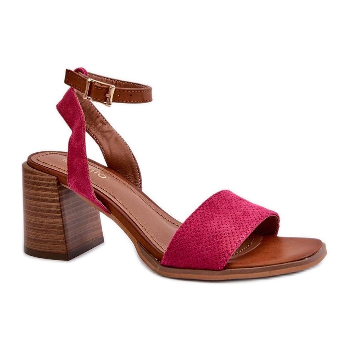 Damsandaler i eko-mocka 24SD35-7082, rosa