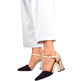 Damsandaler 8338-268B beige och svart