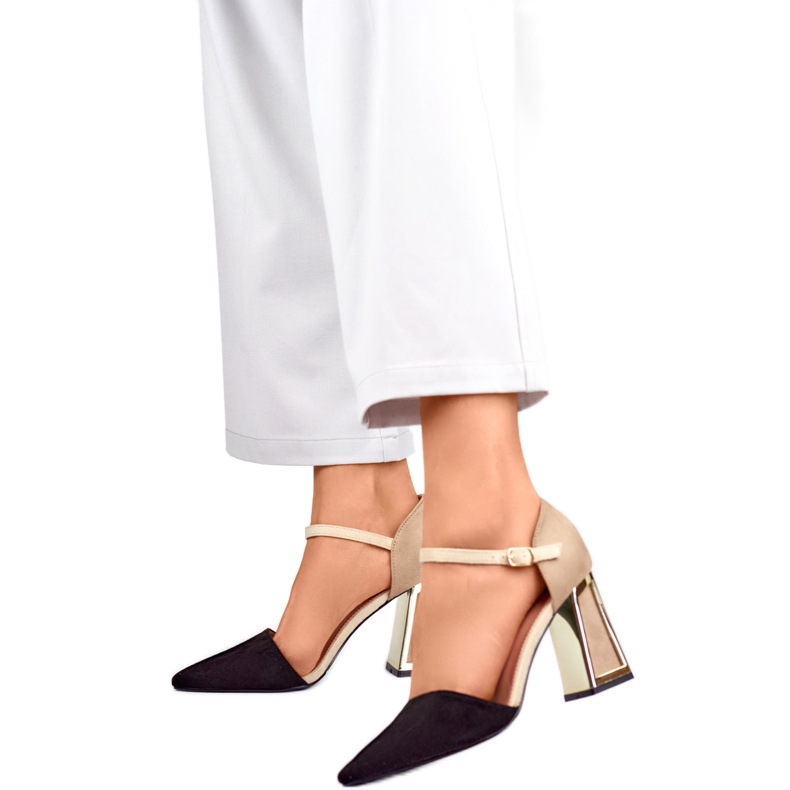 Damsandaler 8338-268B beige och svart