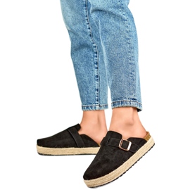 DM802B stängda flip flops för kvinnor, svarta