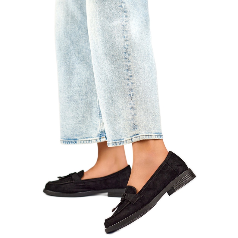 Damskor med rosett 24-12369B svart