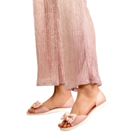 Balettplattor i gummi med rosett BG162NU, rosa