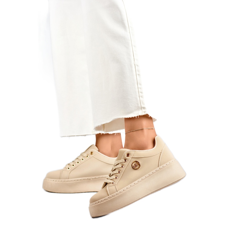 Sportskor dam med dekoration TL251-10L/BE beige