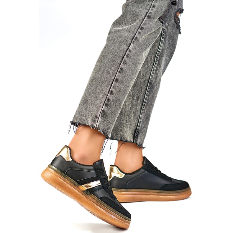 Sportskor dam A185B, svarta och beige