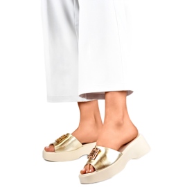 Damtofflor med dekoration GD-XF1000GO, guld