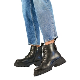 Damstövlar fodrade med päls GD-TL57B, svarta