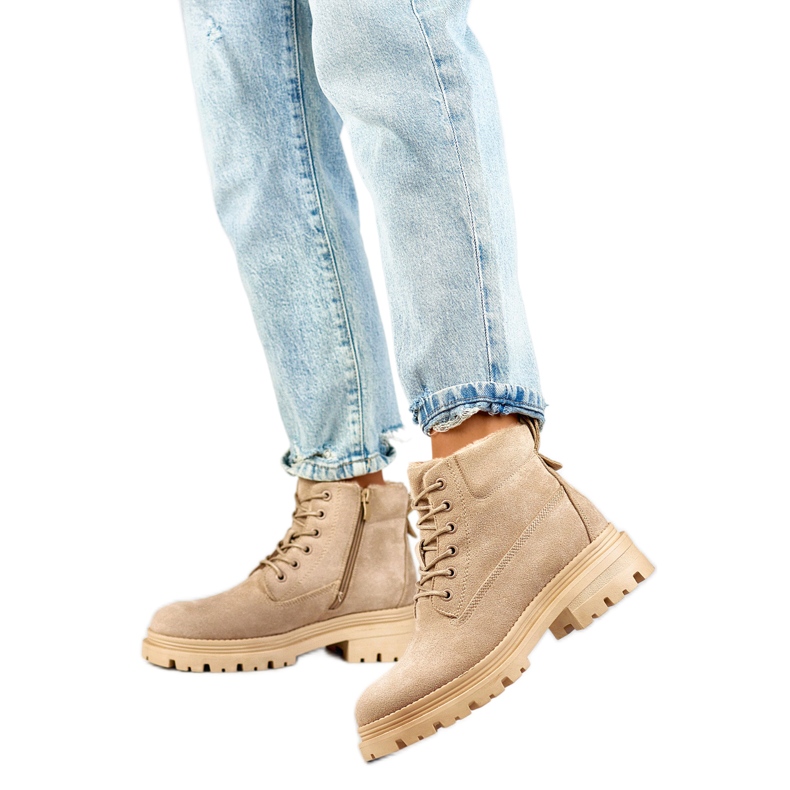 Pälsfodrade Trappers för damer A5201-39BE, beige