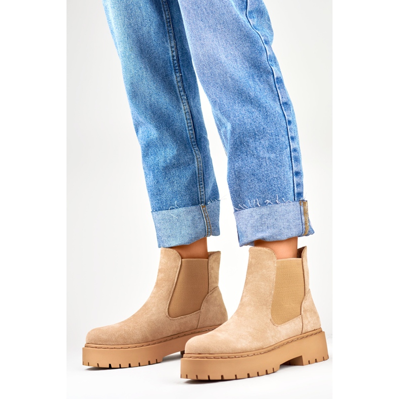 Chelsea stövlar Modell HB-170KH Beige - PRIMO