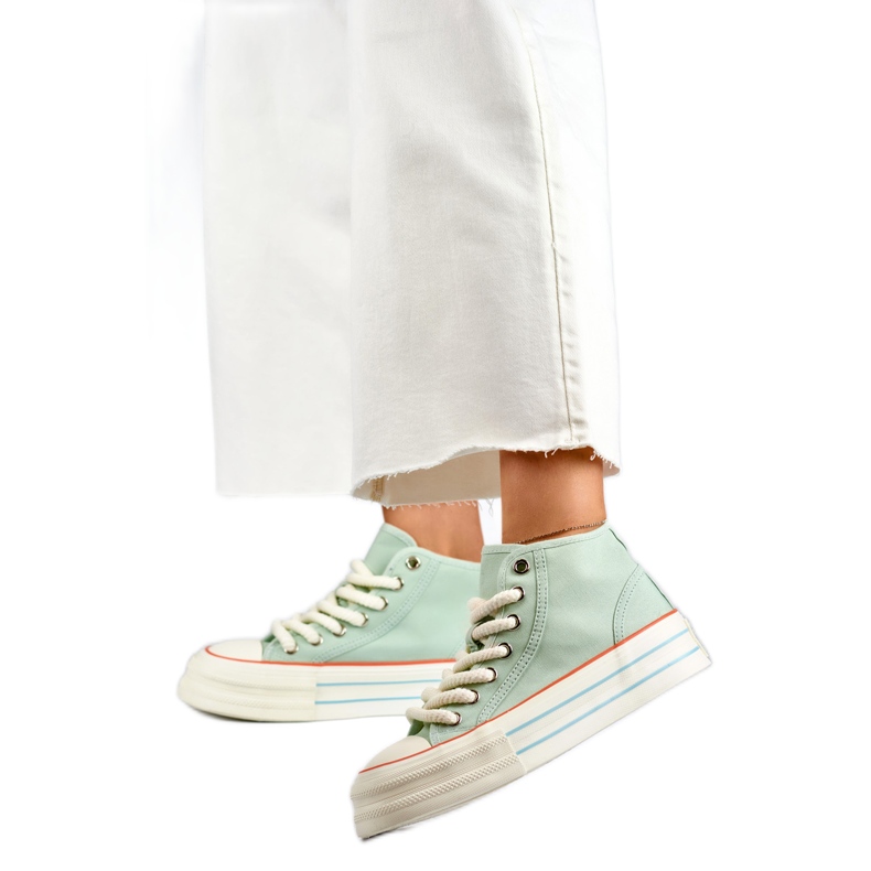 Platform Sneakers dam BL507BL grön