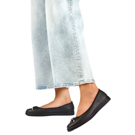 Balettlägenheter för kvinnor med rosett GD-XR392A-B, svart