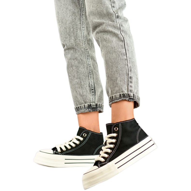 Plattformssneakers BL507B, svarta