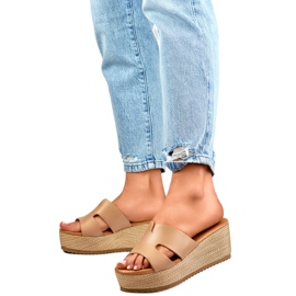 Klädd flip-flops dam YD8H-19KH Beige