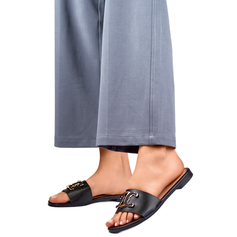 Damflip-flops med dekoration 5174B svart