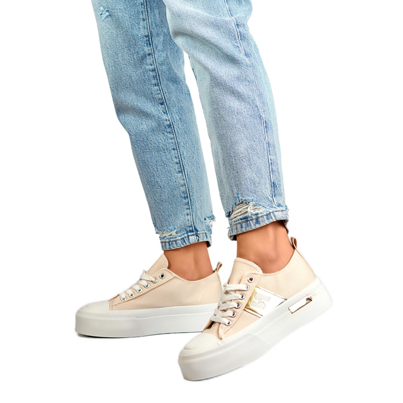 Sneakers för kvinnor på LY100BE-plattformen beige