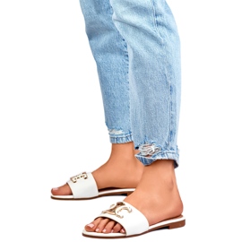 Damtofflor 5174W med dekoration vit