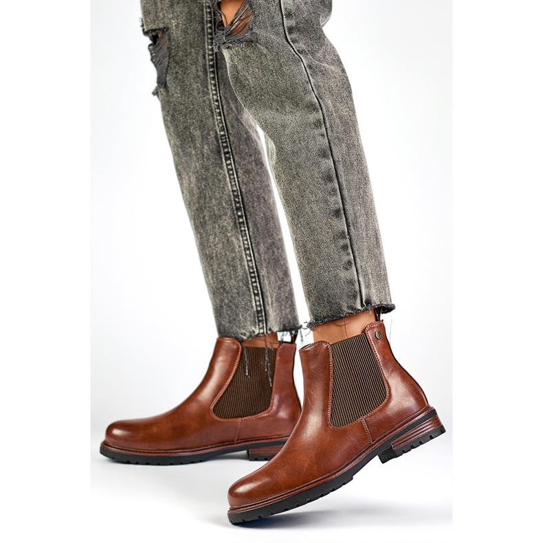 Chelsea stövlar Modell GD-WL71C Brun/Kamel - PRIMO