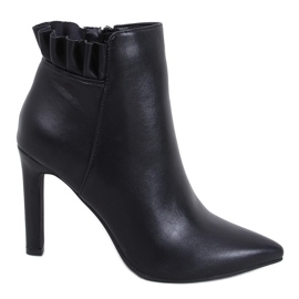 Etnea Svarta högklackade ankelboots