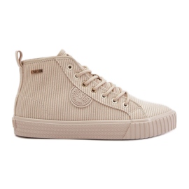 Isolerade Corduroy Sneakers för kvinnor Big Star OO274771 Hi-Poly System Beige