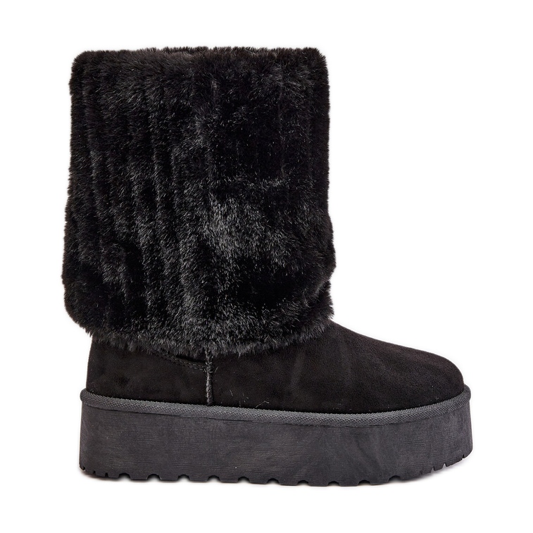 Svarta Lisonea plattformsnöskor med uppvikt ovandel