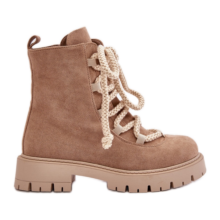 Isolerade stövlar i ekomocka med dragkedja, Beige Caellita