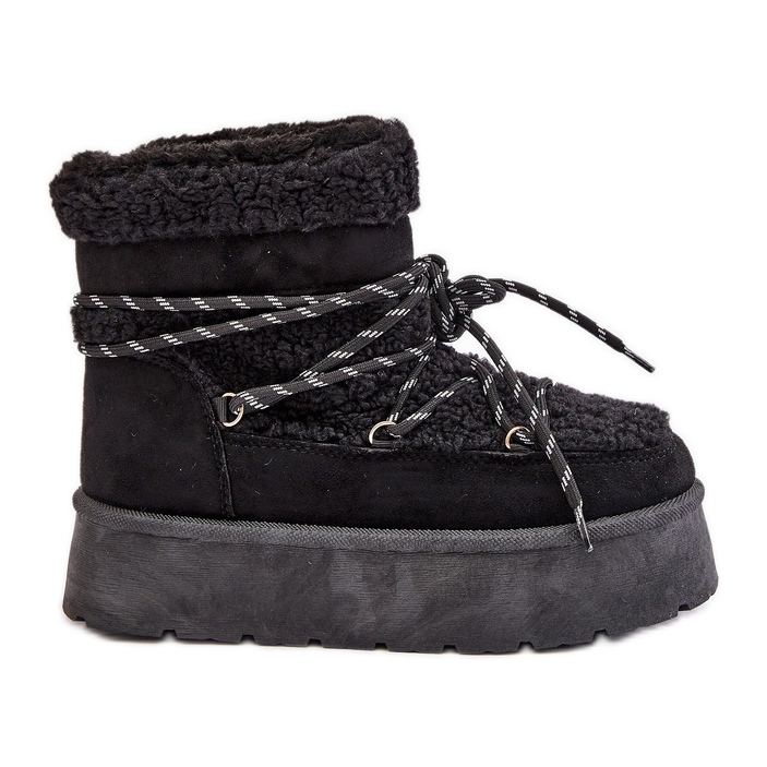 Svarta Izathiel-plattformsnöskor med snörning