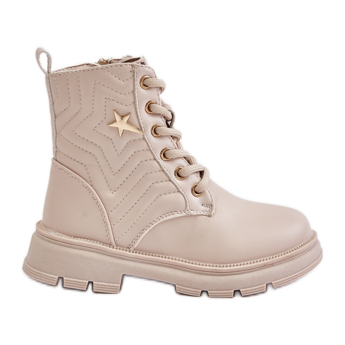 Isolerade barnstövlar med dragkedja av ekoläder, Beige Liotira