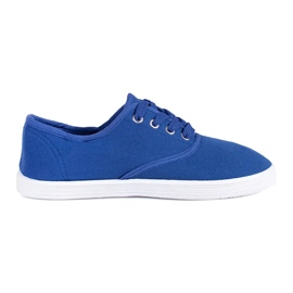 Blå barnsneakers med snörning