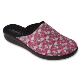 Befado dam pu 551D005 tofflor, rosa med hjärtan