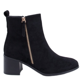 Aguirre svarta högklackade stövlar i mocka