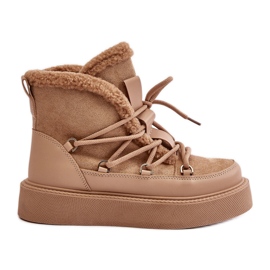 Mörkbeige Tamidra snöstövlar på plattformen