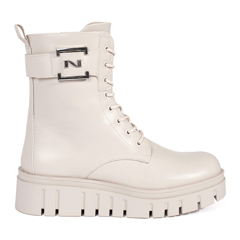 Seastar Beige snörstövlar på plattformen